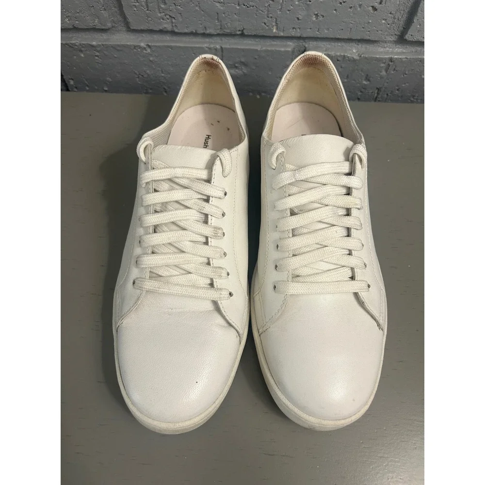 Hush Puppies White Leather Sneakers Womens Size 8.5 Bounce Lace Up HPW10668